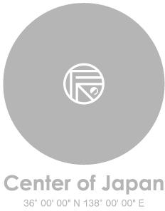 画像:「日本のど真ん中ロゴ」の縦デザイン8(グレー)