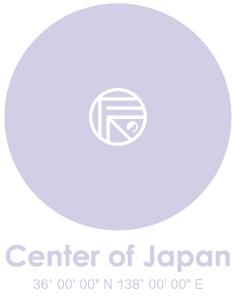 画像:「日本のど真ん中ロゴ」の縦デザイン9(明るいグレー)