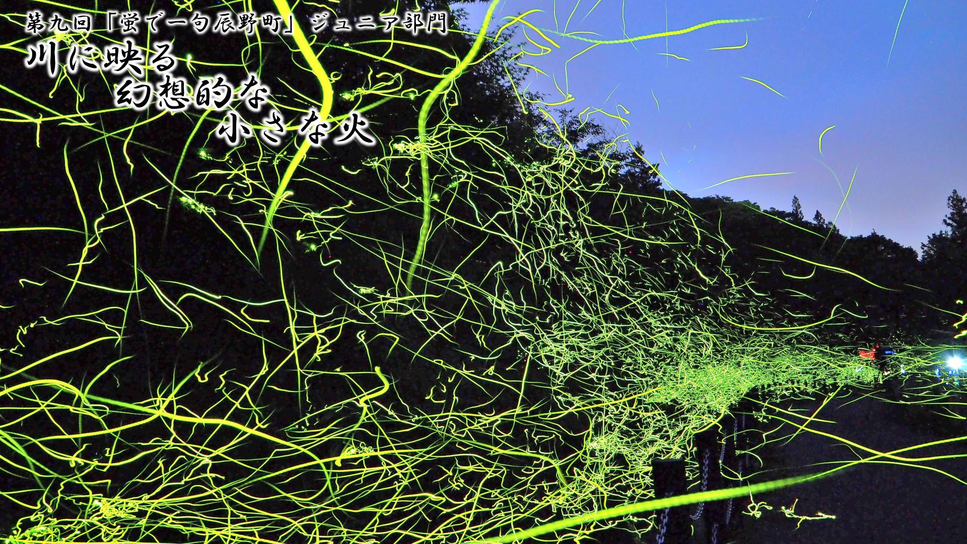 「川に映る 幻想的な 小さな火」写真画像