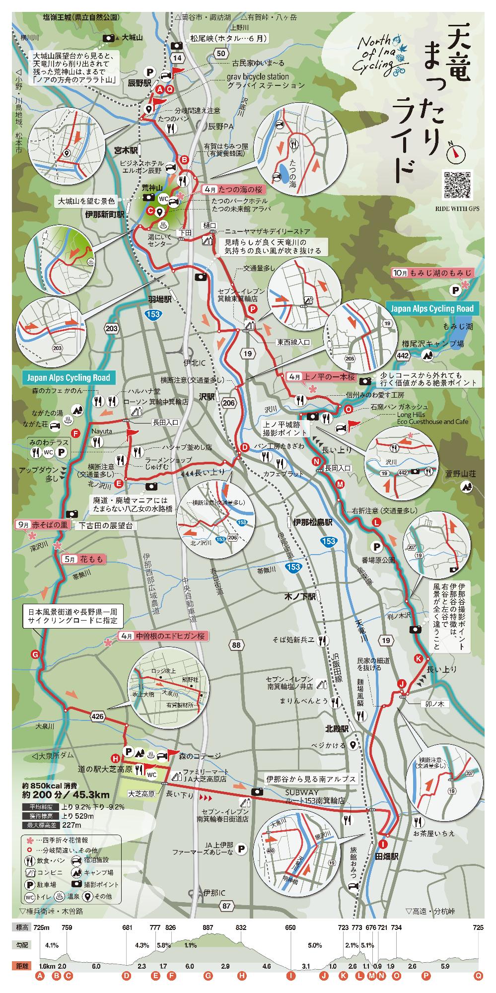 天竜まったりライドの地図