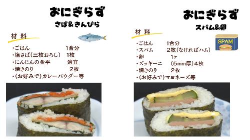 たつめし材料（おにぎらず2品）