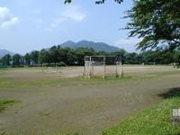 荒神山陸上競技場のサッカーゴールがある写真画像