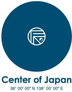 画像：「日本のど真ん中ロゴ」の縦デザイン2（紺）