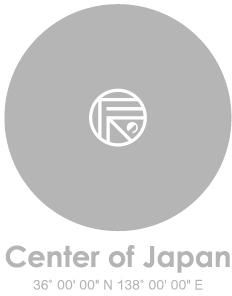 画像：「日本のど真ん中ロゴ」の縦デザイン8（グレー）