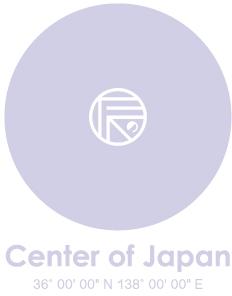 画像：「日本のど真ん中ロゴ」の縦デザイン9（明るいグレー）