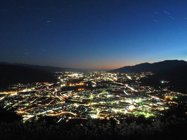 日没直後の大城山展望台からの眺めの写真