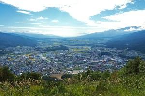 大城山展望台からの上辰野交差点の画像